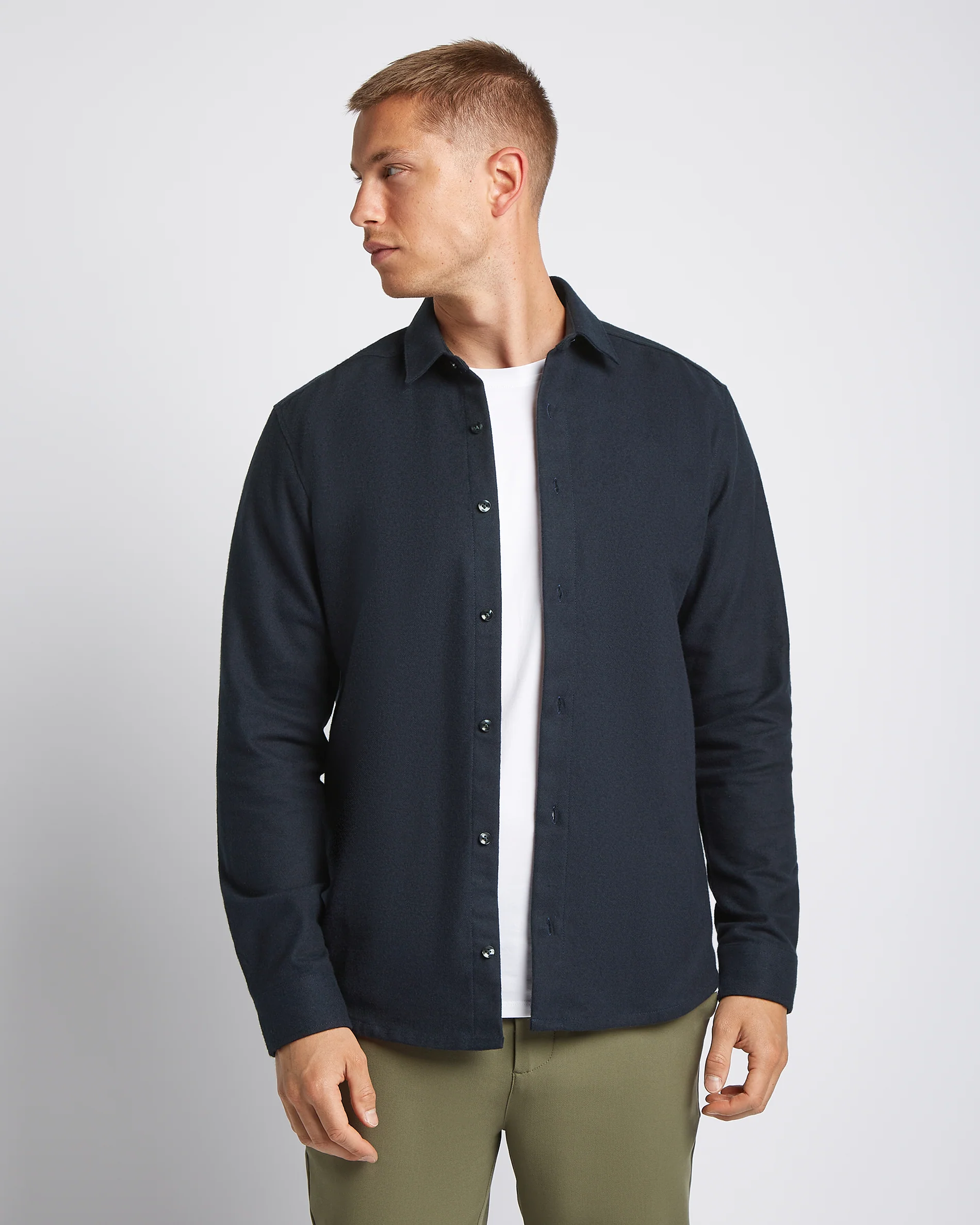 Flannel shirt Navy - Image 2