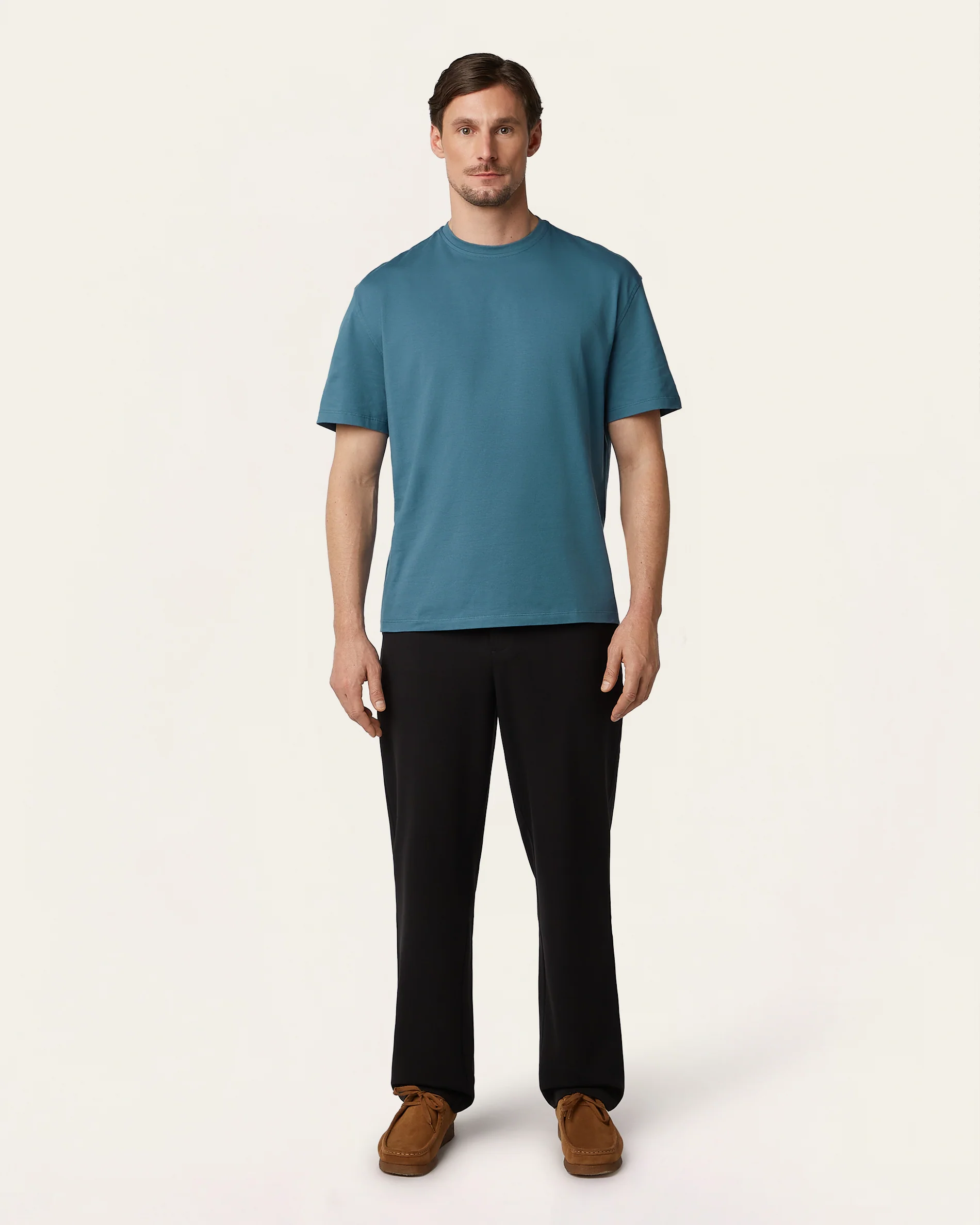 Heavy weight relaxed fit t-shirt Teal Blue - Image 2