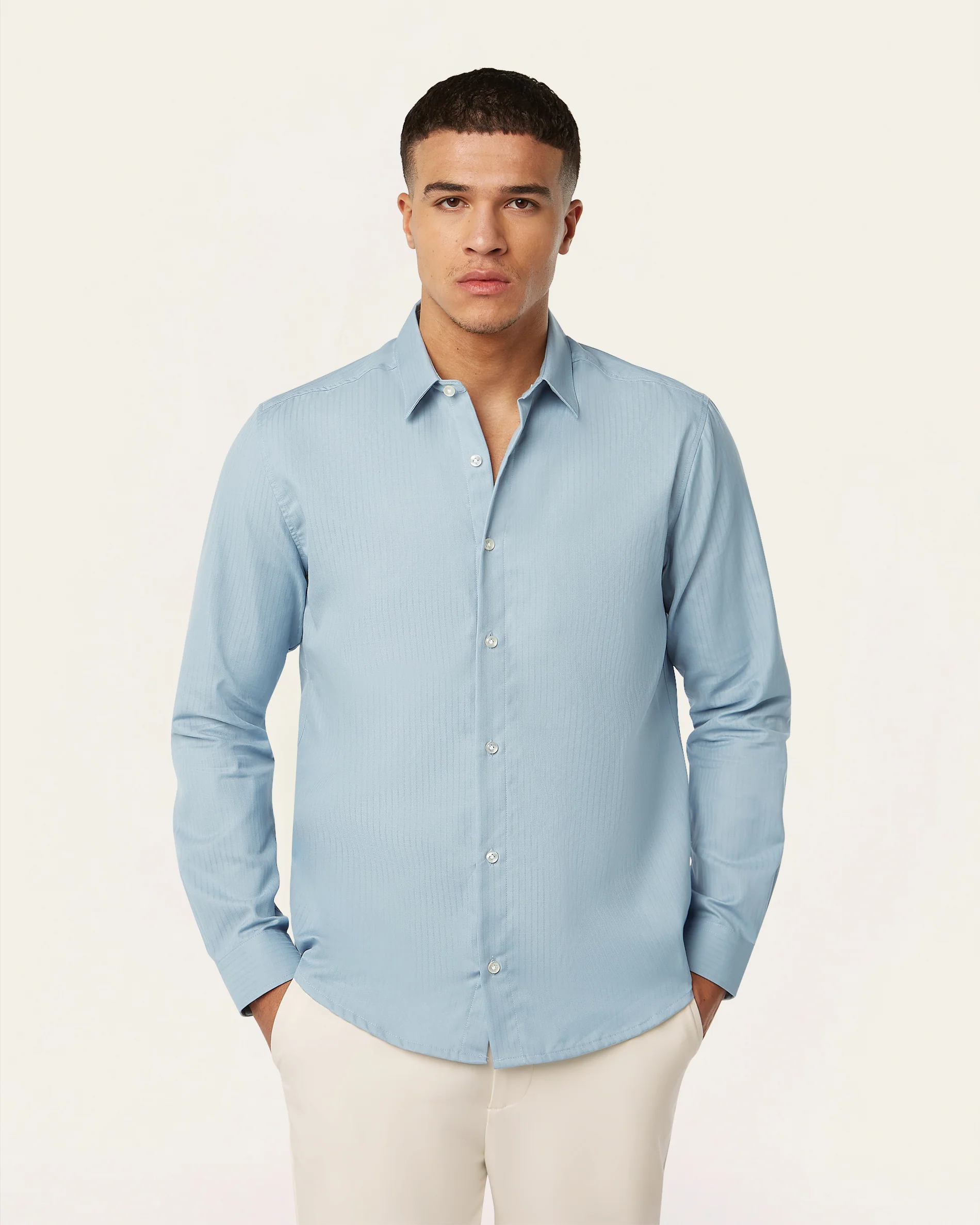 Knitted & Twill shirt 2-pack bundle - Image 6