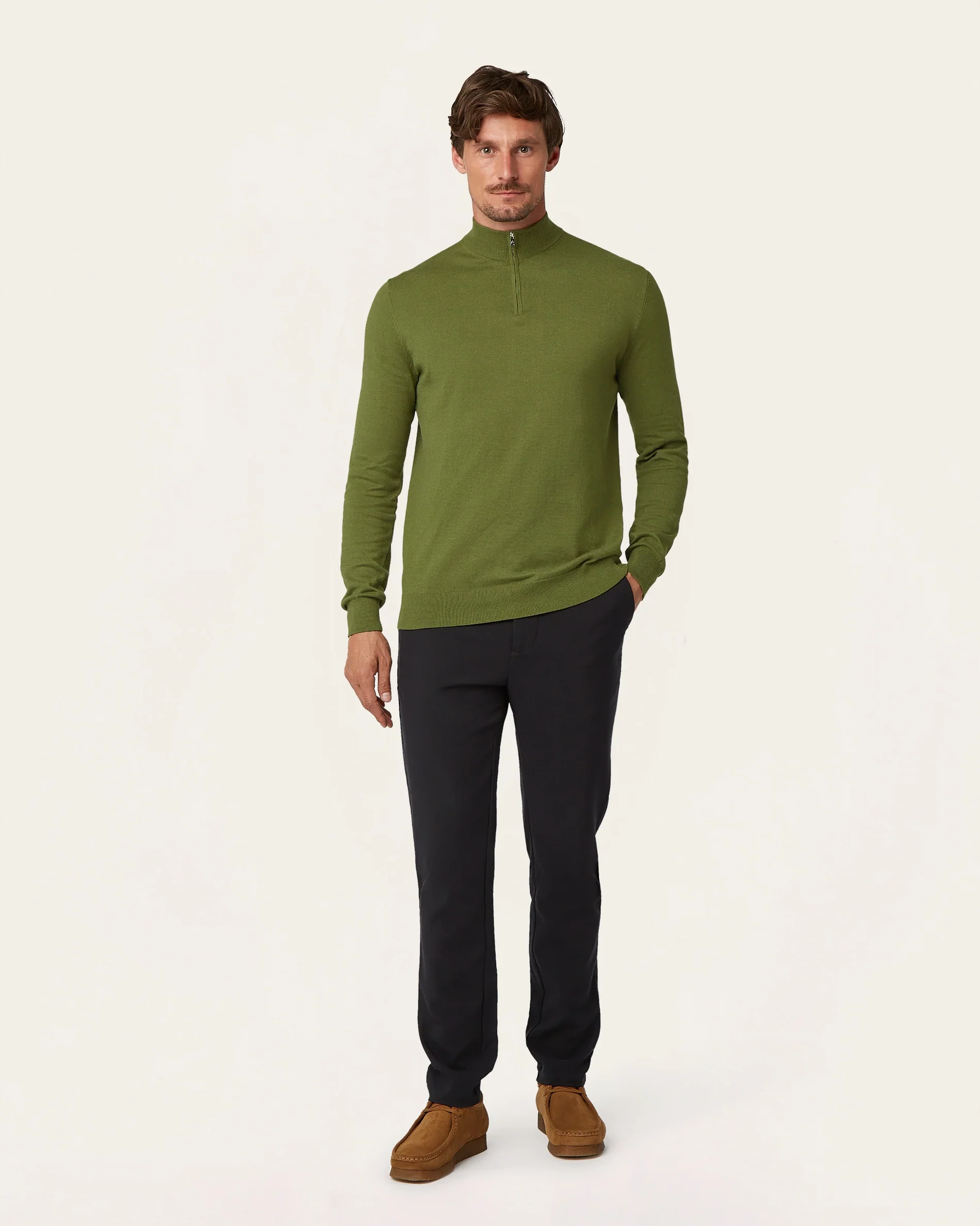 Seawool Half Zip Olive - Image 2