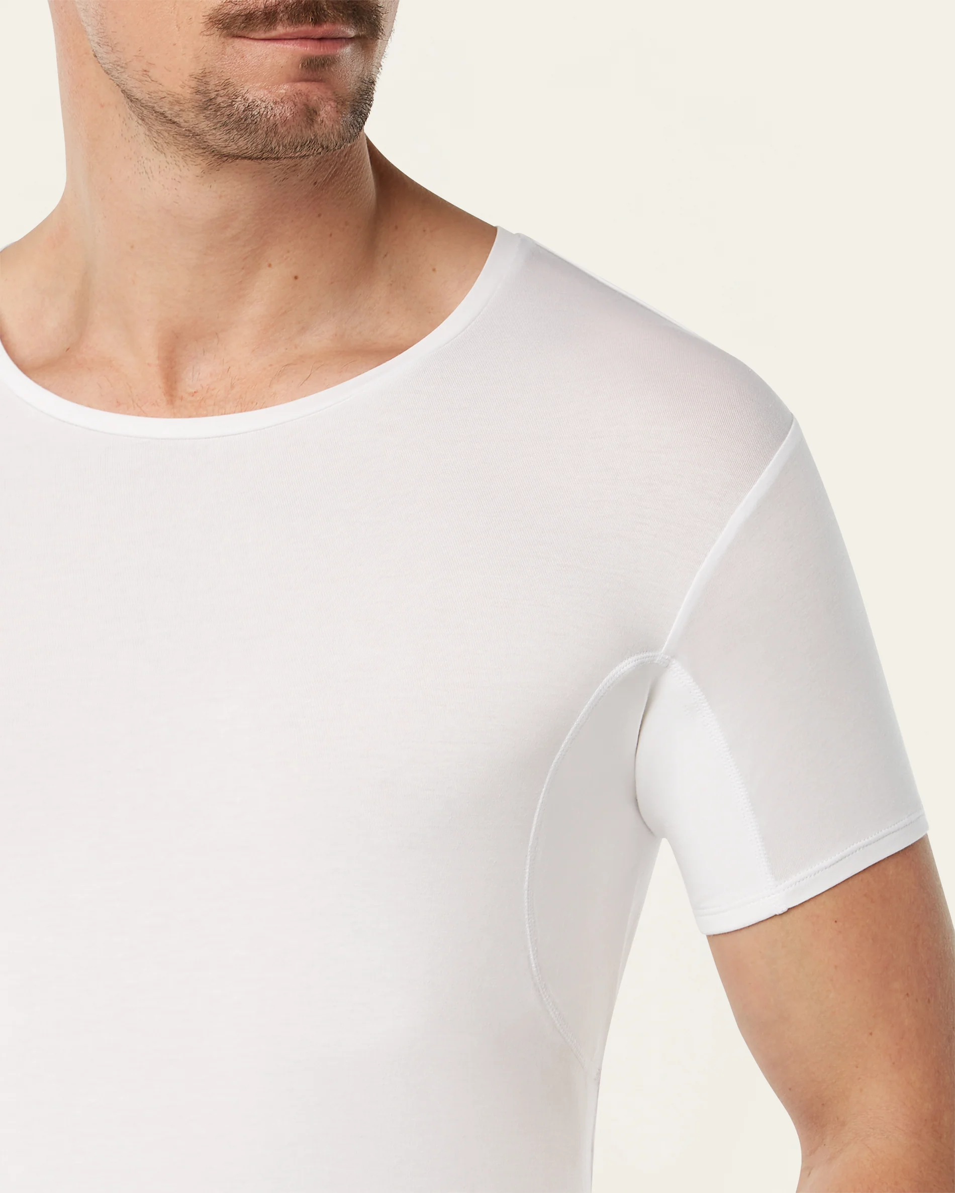 Crewneck sweat-proof undershirt white - Image 2